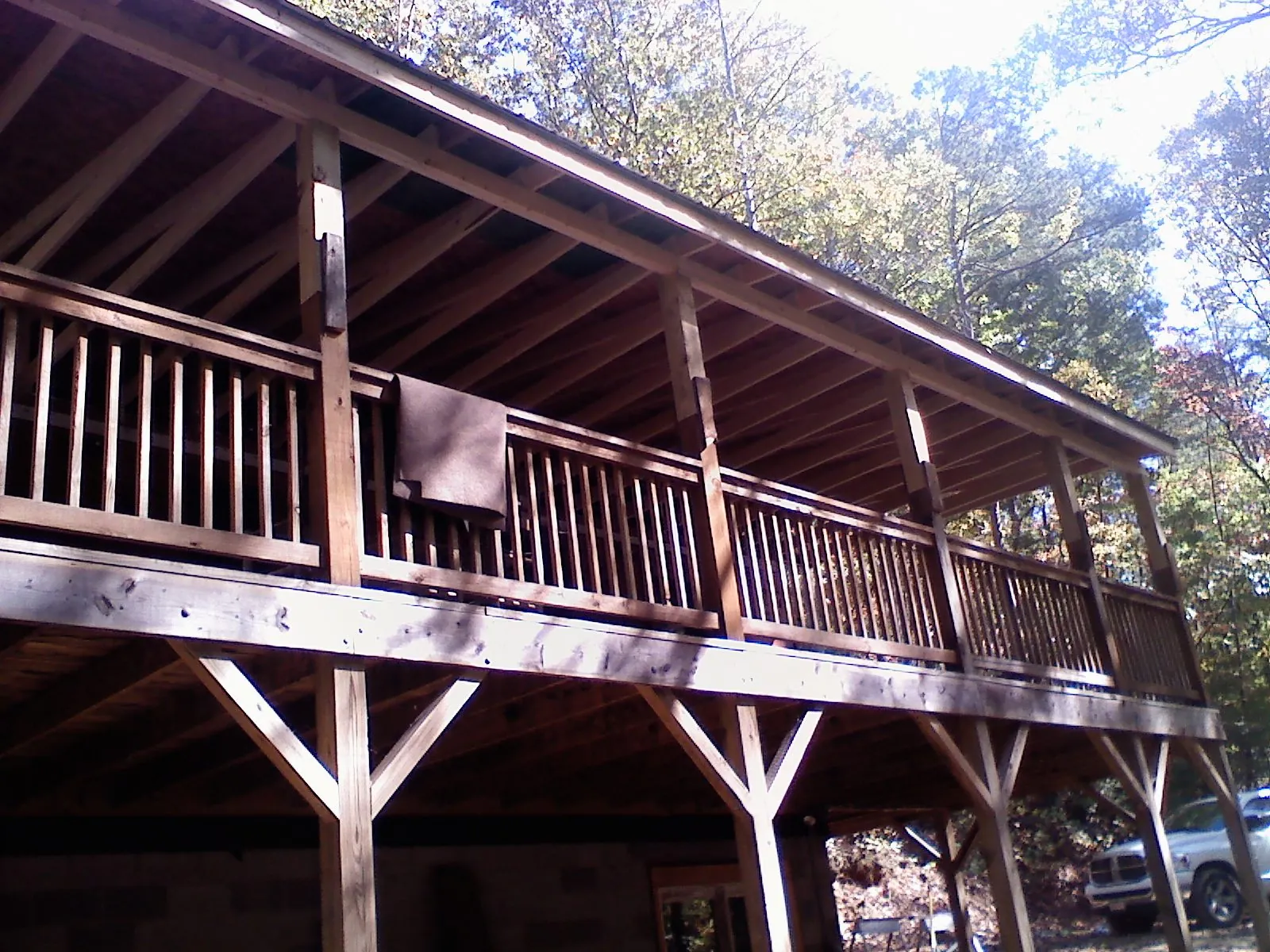 Timber framing under a new elevated porch and deck — Roof Leak Repair in Sparrows Point by Roofing Brothers